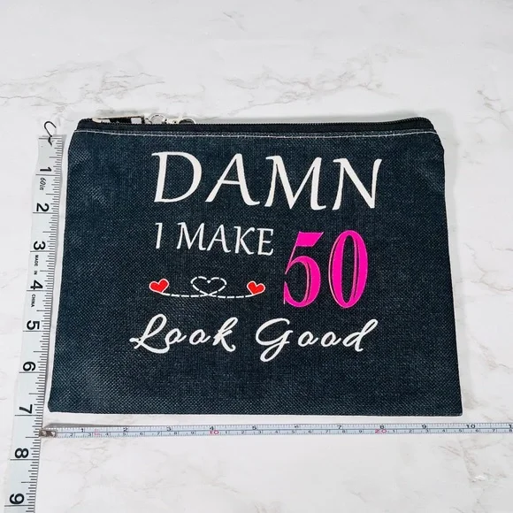Denim Canvas "I Make 50 Look Good" Pouch - Picture 8 of 8